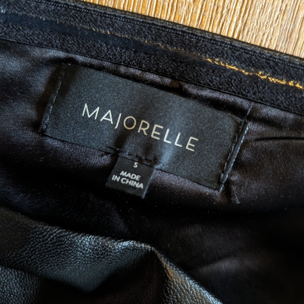 MAJORELLE Chloe Tube Top in Black Faux Vegan Leather Size Small - Picture 11 of 11